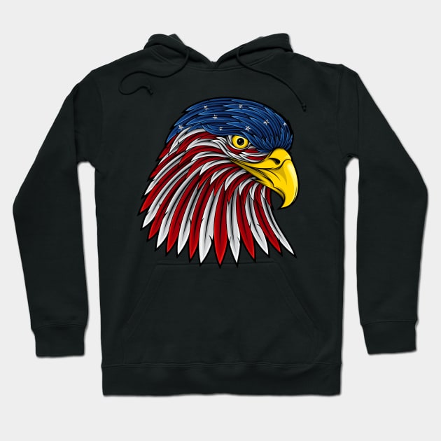 US Flag Eagle Hoodie by JagatKreasi